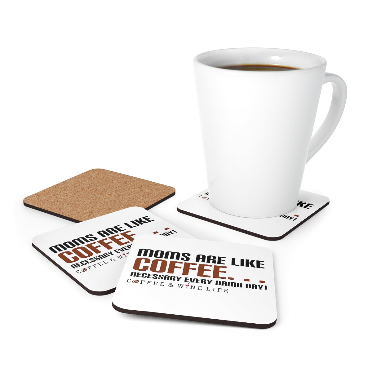 Moms are Like Coffee Corkwood Coaster Set